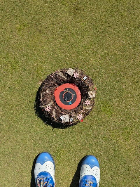 Foto von Osternest nahe der Fahne