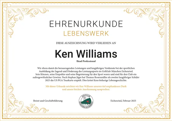 Grafik Ehrenurkunde