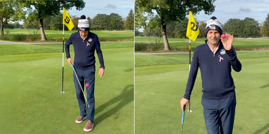 Wolfgang Michel jongliert mit Golfball