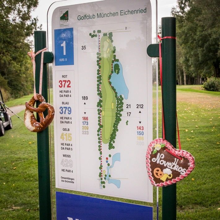 Auch Brezn erinnerten die Golfer in Eichenried an die Oktoberfest-Zeit. Zur Stärkung waren sie dank der üppigen Verpflegung nicht nötig.