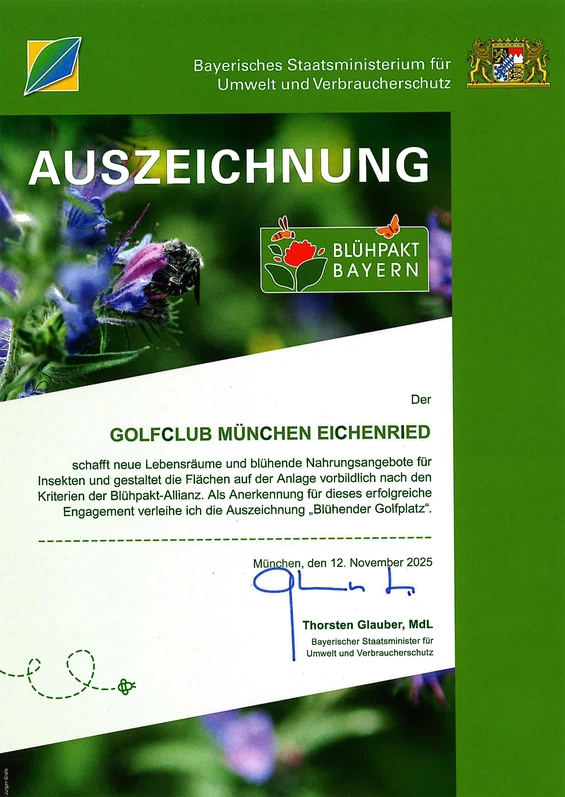 Urkunde Blühpakt Bayern