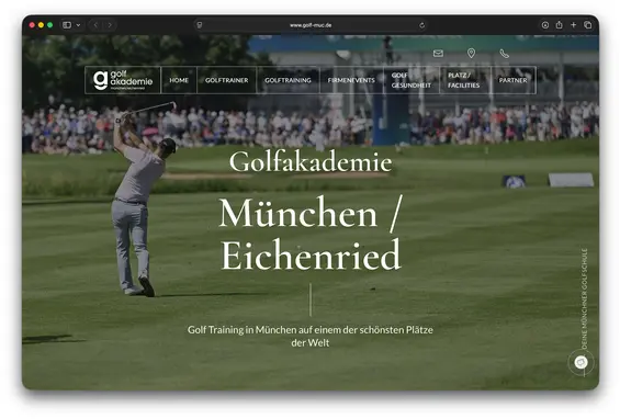 Screenshot Internetseite Golfakademie