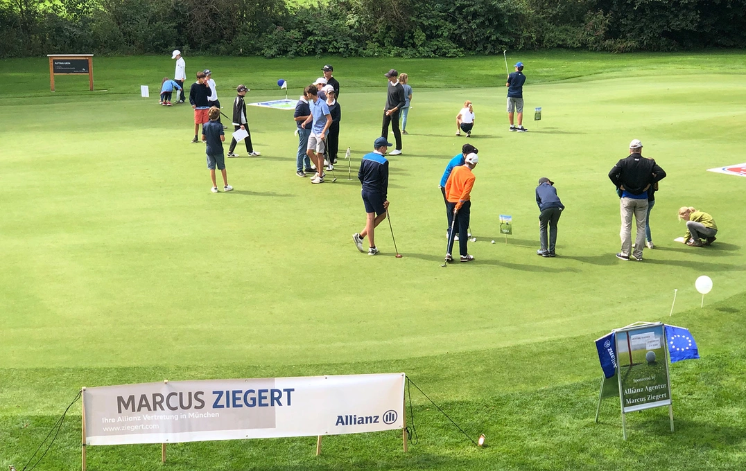 Für die höheren Handicap-Spieler organisierte Eichenrieds Mitglied und großzügiger Preis-Sponsor Marcus Ziegert mit seiner Allianz-Generalagentur einen tollen Putt-Wettbewerb.
