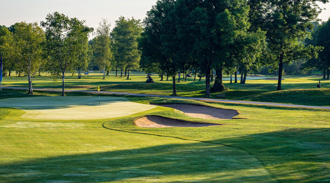 Impression of golfcourse in sunshine